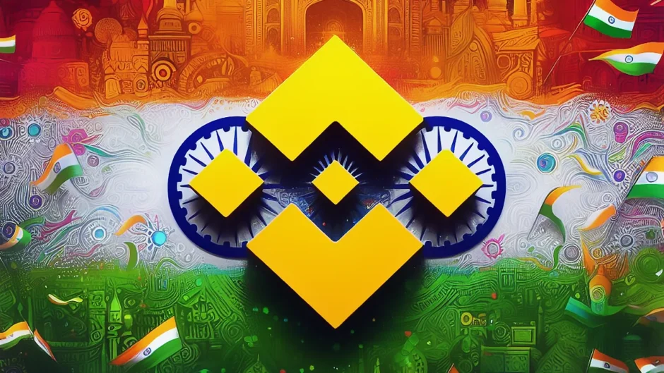 india flag colors with binance logo
