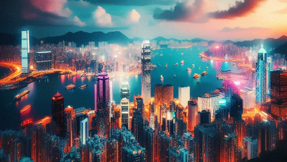ai generated skyline view of hong kong