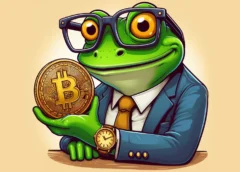frog with bitcoin