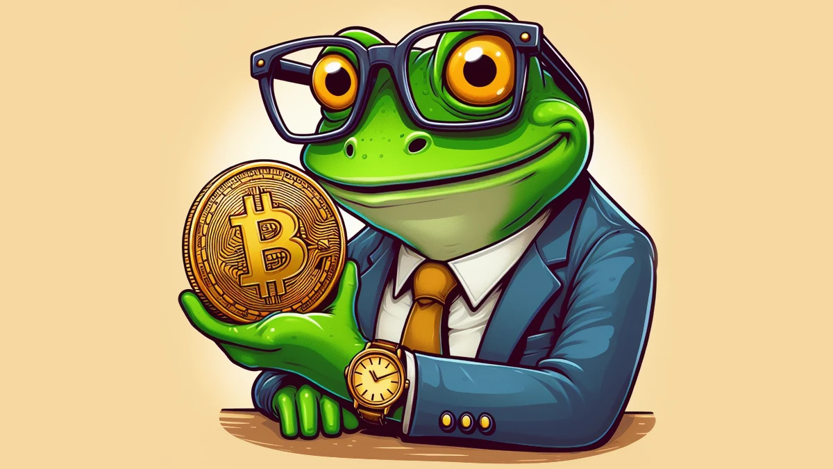 frog with bitcoin