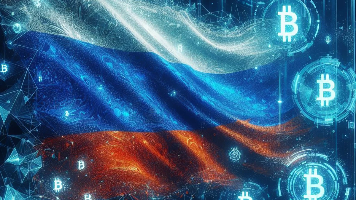 russia flag and crypto